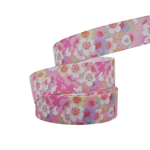 Flowers Grosgrain Ribbon