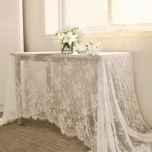 White Vintage Table Cloth Lace